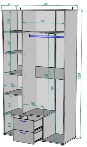 Шкаф с зеркалом Ольга H54_M в Кировграде - kirovgrad.mebel24.online | фото 2