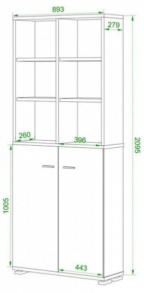 Шкаф-витрина Домино ПУ-30-4-ФС в Кировграде - kirovgrad.mebel24.online | фото 2