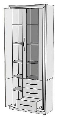 Шкаф-витрина Нобиле ШВтВ-ФСД-БЯН в Кировграде - kirovgrad.mebel24.online | фото 2