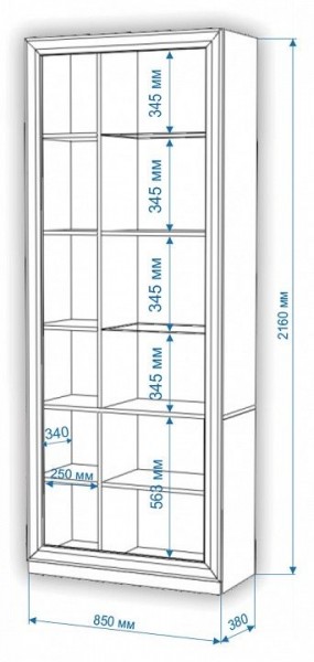 Шкаф-витрина Нобиле ШВтВ-ФСД-БЯН в Кировграде - kirovgrad.mebel24.online | фото 3