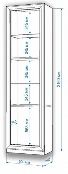 Шкаф-витрина Нобиле ВтВ-ФСД-БЯН в Кировграде - kirovgrad.mebel24.online | фото 2