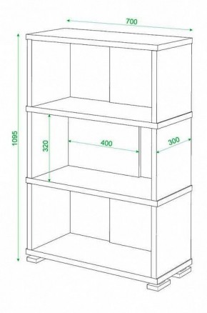 Стеллаж книжный Домино нельсон СБ-10_3 в Кировграде - kirovgrad.mebel24.online | фото 2