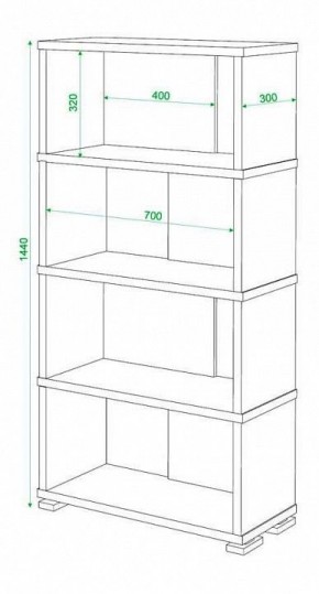 Стеллаж книжный Домино нельсон СБ-10_4 в Кировграде - kirovgrad.mebel24.online | фото 2