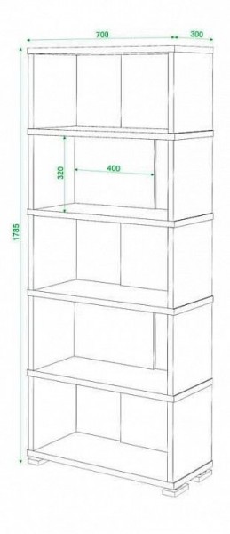 Стеллаж книжный Домино СБ-10_5 в Кировграде - kirovgrad.mebel24.online | фото 3