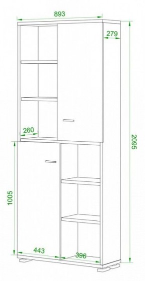 Стеллаж комбинированный Домино ПУ-30-2 в Кировграде - kirovgrad.mebel24.online | фото 2