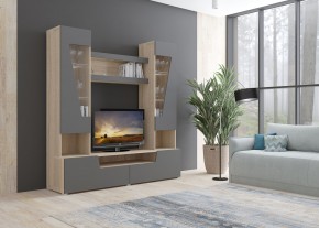 Стенка АНТАЛИЯ 2 (Сонома/Графит софт) в Кировграде - kirovgrad.mebel24.online | фото 3