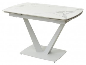 Стол ALATRI 120 GLOSS STATUARIO WHITE SOLID CERAMIC / WHITE, ®DISAUR в Кировграде - kirovgrad.mebel24.online | фото 1