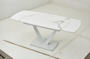 Стол ALATRI 120 GLOSS STATUARIO WHITE SOLID CERAMIC / WHITE, ®DISAUR в Кировграде - kirovgrad.mebel24.online | фото 2