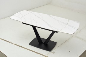 Стол ALATRI 120 MATT WHITE MARBLE SOLID CERAMIC / BLACK, ®DISAUR в Кировграде - kirovgrad.mebel24.online | фото 1