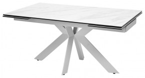 Стол BELLUNO 160 MARBLES KL-99 Белый мрамор матовый, итальянская керамика/ белый каркас, ®DISAUR в Кировграде - kirovgrad.mebel24.online | фото 1