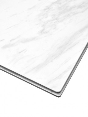 Стол BELLUNO 160 MARBLES KL-99 Белый мрамор матовый, итальянская керамика/ белый каркас, ®DISAUR в Кировграде - kirovgrad.mebel24.online | фото 4