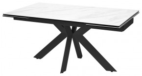 Стол BELLUNO 160 MARBLES KL-99 Белый мрамор матовый, итальянская керамика/ черный каркас, ®DISAUR в Кировграде - kirovgrad.mebel24.online | фото 1