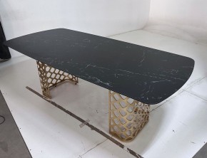 Стол CHIAVARI 220 KL-116 Черный мрамор матовый, итальянская керамика / бронзовый, ®DISAUR в Кировграде - kirovgrad.mebel24.online | фото 6