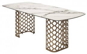 Стол CHIAVARI 220 KL-188 Контрастный мрамор матовый, итальянская керамика / Шампань, ®DISAUR в Кировграде - kirovgrad.mebel24.online | фото
