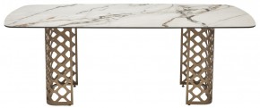 Стол CHIAVARI 220 KL-188 Контрастный мрамор матовый, итальянская керамика / Шампань, ®DISAUR в Кировграде - kirovgrad.mebel24.online | фото 8