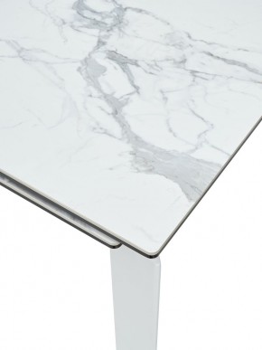 Стол CORNER 120 HIGH GLOSS STATUARIO керамика, стекло/ белый каркас, ®DISAUR в Кировграде - kirovgrad.mebel24.online | фото 2