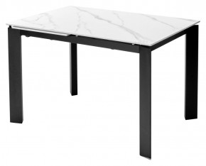 Стол CORNER 120 MATT WHITE MARBLE SOLID CERAMIC / BLACK, ®DISAUR в Кировграде - kirovgrad.mebel24.online | фото 1