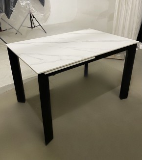 Стол CORNER 120 MATT WHITE MARBLE SOLID CERAMIC / BLACK, ®DISAUR в Кировграде - kirovgrad.mebel24.online | фото 2