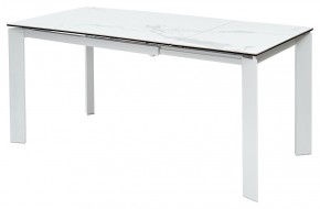 Стол CORNER 120 MATTE STATUARIO Белый мрамор матовый керамика, стекло/ белый каркас, ®DISAUR в Кировграде - kirovgrad.mebel24.online | фото 1