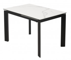Стол CORNER 120 MATTE STATUARIO Белый мрамор матовый керамика, стекло/ черный каркас, ®DISAUR в Кировграде - kirovgrad.mebel24.online | фото