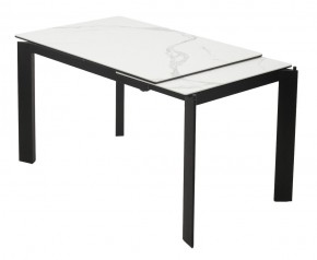 Стол CORNER 120 MATTE STATUARIO Белый мрамор матовый керамика, стекло/ черный каркас, ®DISAUR в Кировграде - kirovgrad.mebel24.online | фото 3