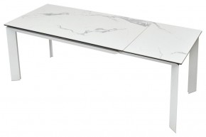 Стол CREMONA 140 HIGH GLOSS STATUARIO Белый мрамор глянцевый, керамика/ белый каркас, ®DISAUR в Кировграде - kirovgrad.mebel24.online | фото 5
