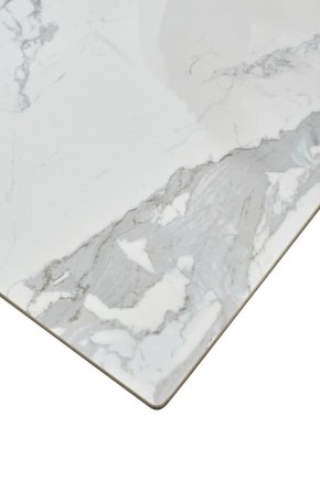 Стол CREMONA 140 HIGH GLOSS STATUARIO Белый мрамор глянцевый, керамика/ белый каркас, ®DISAUR в Кировграде - kirovgrad.mebel24.online | фото 6
