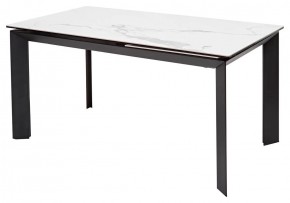Стол CREMONA 140 HIGH GLOSS STATUARIO Белый мрамор глянцевый, керамика/ черный каркас, ®DISAUR в Кировграде - kirovgrad.mebel24.online | фото 1