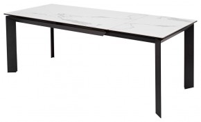 Стол CREMONA 140 HIGH GLOSS STATUARIO Белый мрамор глянцевый, керамика/ черный каркас, ®DISAUR в Кировграде - kirovgrad.mebel24.online | фото 2