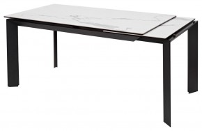 Стол CREMONA 140 HIGH GLOSS STATUARIO Белый мрамор глянцевый, керамика/ черный каркас, ®DISAUR в Кировграде - kirovgrad.mebel24.online | фото 3