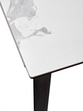 Стол CREMONA 140 HIGH GLOSS STATUARIO Белый мрамор глянцевый, керамика/ черный каркас, ®DISAUR в Кировграде - kirovgrad.mebel24.online | фото 4
