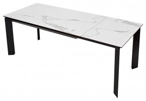 Стол CREMONA 140 HIGH GLOSS STATUARIO Белый мрамор глянцевый, керамика/ черный каркас, ®DISAUR в Кировграде - kirovgrad.mebel24.online | фото 8