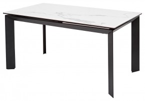 Стол CREMONA 140 MATTE STATUARIO Белый мрамор матовый, керамика/ черный каркас, ®DISAUR в Кировграде - kirovgrad.mebel24.online | фото 1