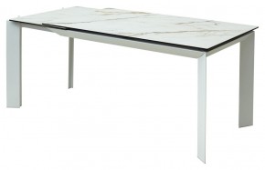 Стол CREMONA 180 KL-188 Контрастный мрамор матовый, итальянская керамика/ белый каркас, ®DISAUR в Кировграде - kirovgrad.mebel24.online | фото 3