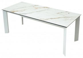 Стол CREMONA 180 KL-188 Контрастный мрамор матовый, итальянская керамика/ белый каркас, ®DISAUR в Кировграде - kirovgrad.mebel24.online | фото 9