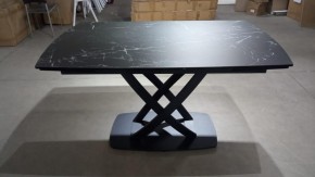 Стол FOGGIA 140 KL-116 Черный мрамор матовый, итальянская керамика/ черный каркас, ®DISAUR в Кировграде - kirovgrad.mebel24.online | фото 2