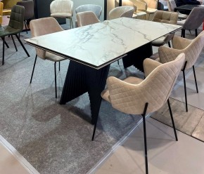 Стол IVAR 180 MARBLES KL-188 Контрастный мрамор, итальянская керамика, ®DISAUR в Кировграде - kirovgrad.mebel24.online | фото 11