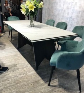 Стол IVAR 180 MARBLES KL-99 Белый мрамор, итальянская керамика/серый, ®DISAUR в Кировграде - kirovgrad.mebel24.online | фото 6