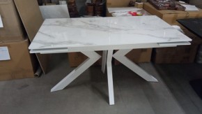 Стол Кентукки 3 140 БЕЛЫЙ МРАМОР, стекло / БЕЛЫЙ, М-City в Кировграде - kirovgrad.mebel24.online | фото 2