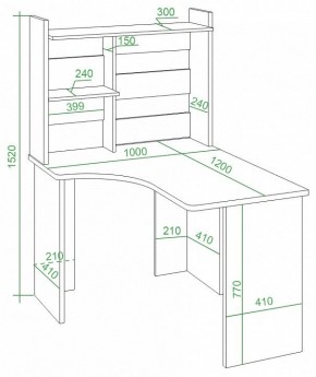 Стол компьютерный Домино Lite СКЛ-Угл120+НКЛ-100 в Кировграде - kirovgrad.mebel24.online | фото 2