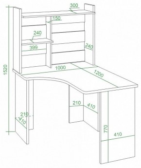 Стол компьютерный Домино Lite СКЛ-Угл120+НКЛ-100 в Кировграде - kirovgrad.mebel24.online | фото 2