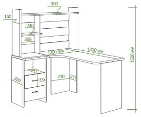 Стол компьютерный Домино Lite СКЛ-Угл130+НКЛ-120 в Кировграде - kirovgrad.mebel24.online | фото 2