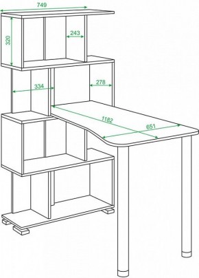 Стол компьютерный Домино СЛ-5-4СТ-2+БД+БЯ в Кировграде - kirovgrad.mebel24.online | фото 2