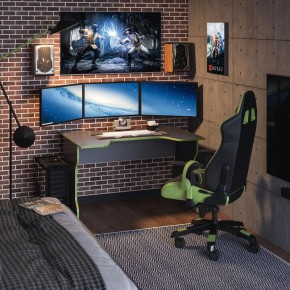 Стол компьютерный ВАРДИГ K1 120x82, антрацит/лайм в Кировграде - kirovgrad.mebel24.online | фото 4