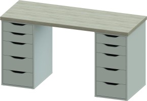 Стол письменный Ингар 2/55 140x75x55, дуб беленый/белый в Кировграде - kirovgrad.mebel24.online | фото 2