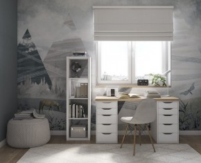 Стол письменный Ингар 2/55 140x75x55, дуб беленый/белый в Кировграде - kirovgrad.mebel24.online | фото 4
