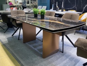 Стол ПУАНТО 200 TITANIUM LAWA NERO, керамика / МЕДЬ каркас М-City в Кировграде - kirovgrad.mebel24.online | фото 2