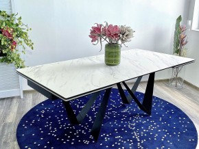 Стол RIETI 200 KL-99 Белый мрамор матовый, итальянская керамика / черный каркас, ®DISAUR в Кировграде - kirovgrad.mebel24.online | фото 2