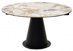 Стол TERAMO 135 GLOSS GRAND JADE SOLID CERAMIC, керамика, поворотн.механизм / Черный каркас, ®DISAUR в Кировграде - kirovgrad.mebel24.online | фото