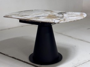 Стол TERAMO 135 GLOSS GRAND JADE SOLID CERAMIC, керамика, поворотн.механизм / Черный каркас, ®DISAUR в Кировграде - kirovgrad.mebel24.online | фото 9